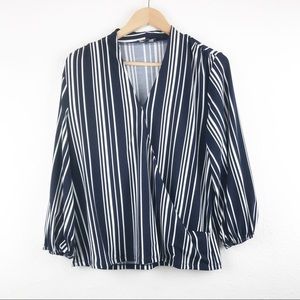 Adrianna Papell Nordstrom Striped Blouse Size L